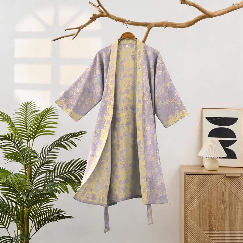 Kimono in cotone botanico a doppia garza - image 1