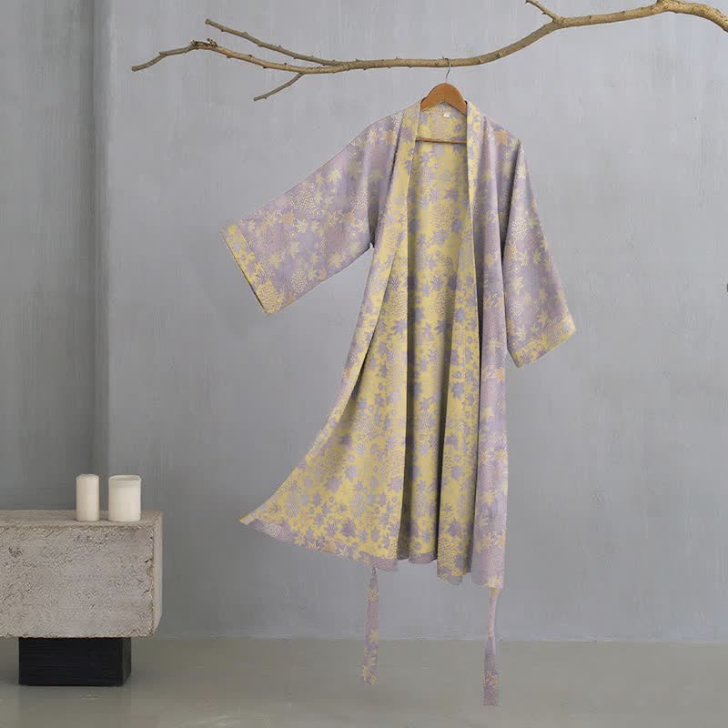 Kimono in cotone botanico a doppia garza - Viola - XL - image 0