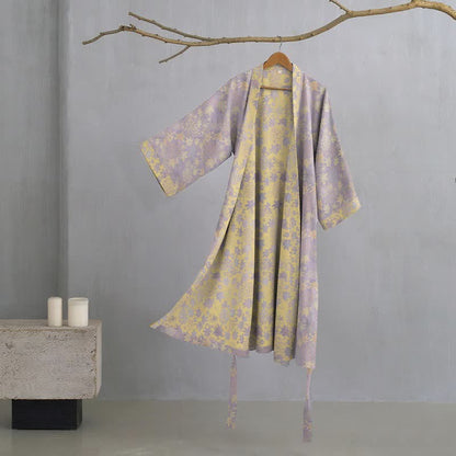 Kimono in cotone botanico a doppia garza - Viola - XL - image 0