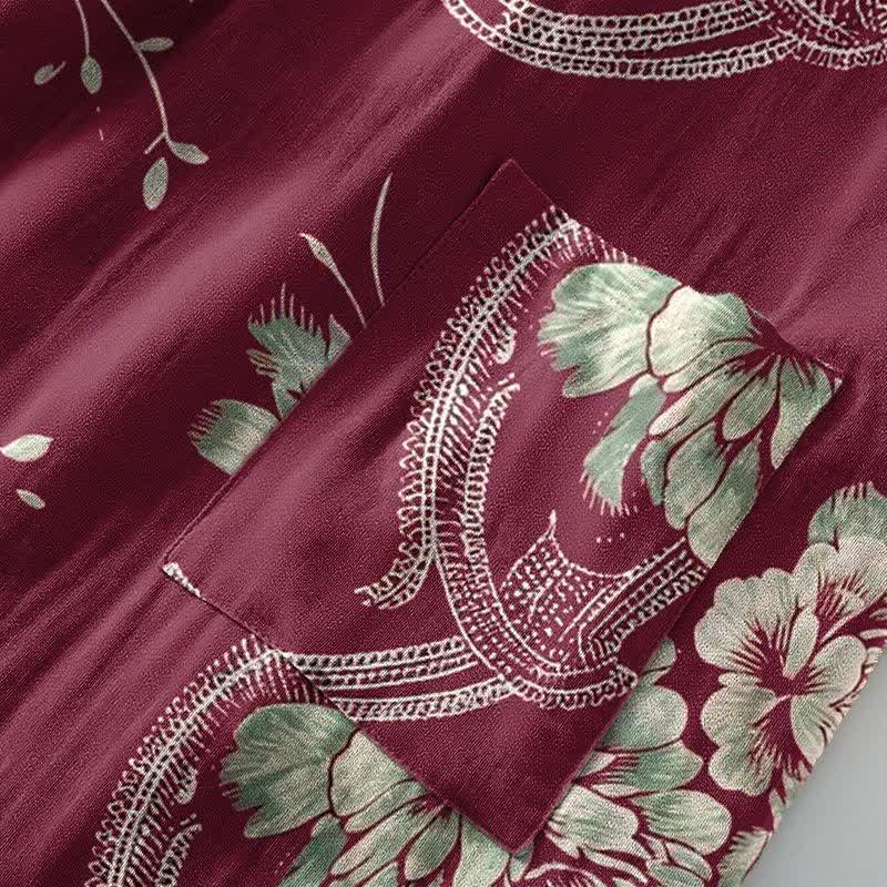 Lussuoso kimono in cotone a doppia garza color peonia - image 3