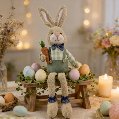 Peluche a forma di coniglietto seduto in stile country - image 9