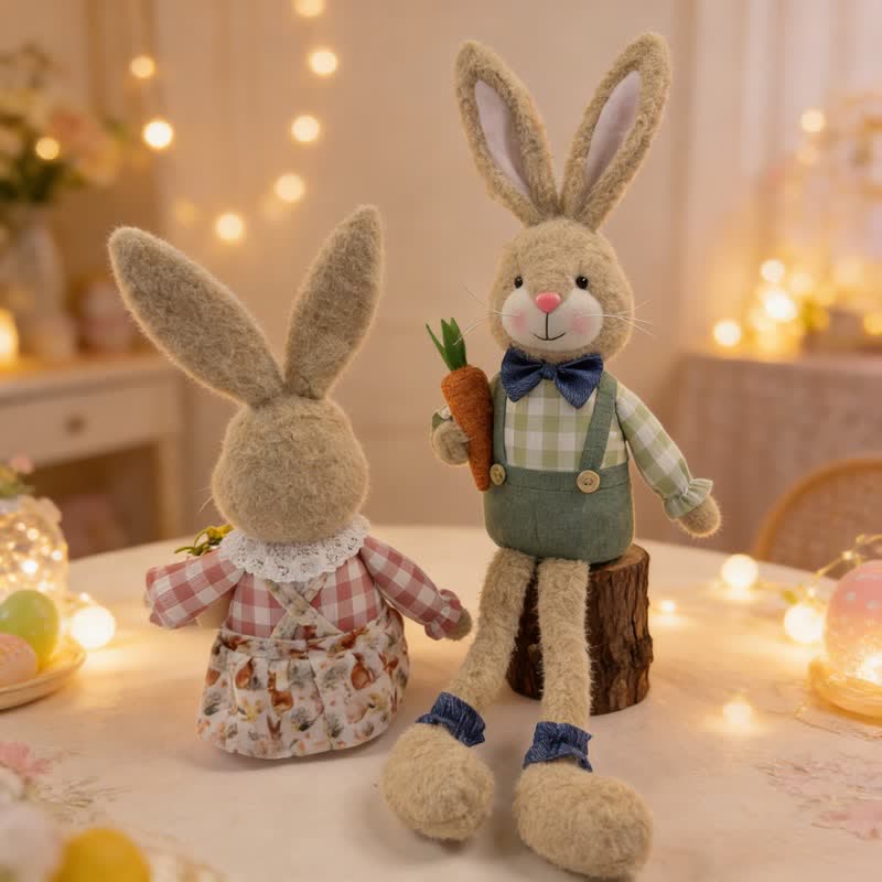 Peluche a forma di coniglietto seduto in stile country - image 10
