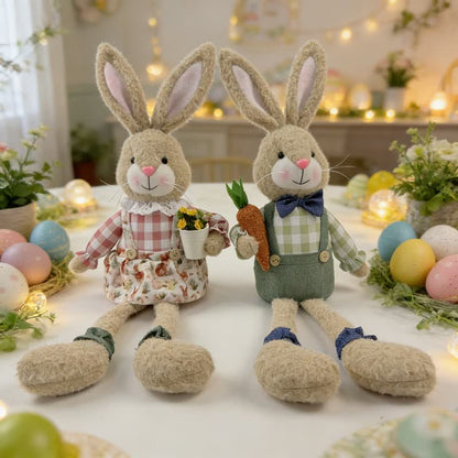 Peluche a forma di coniglietto seduto in stile country - image 6