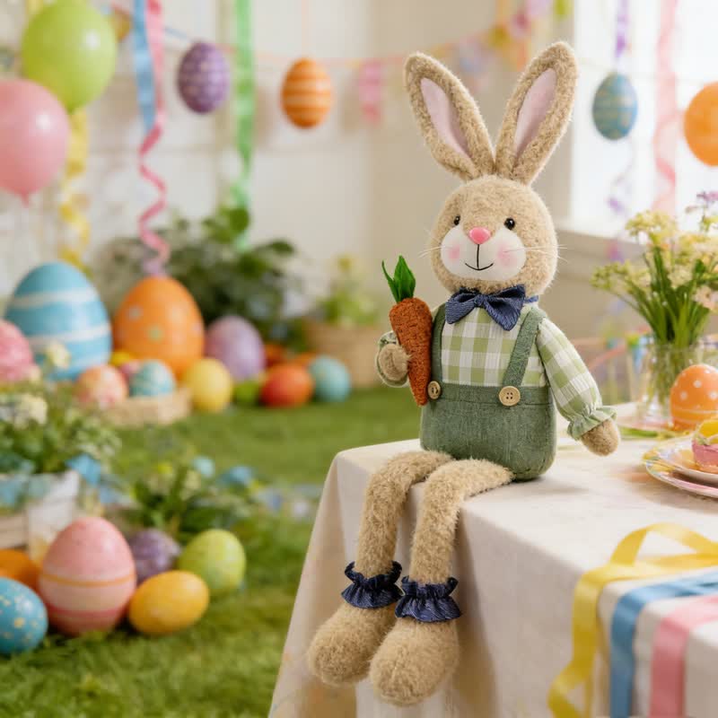 Peluche a forma di coniglietto seduto in stile country - image 11