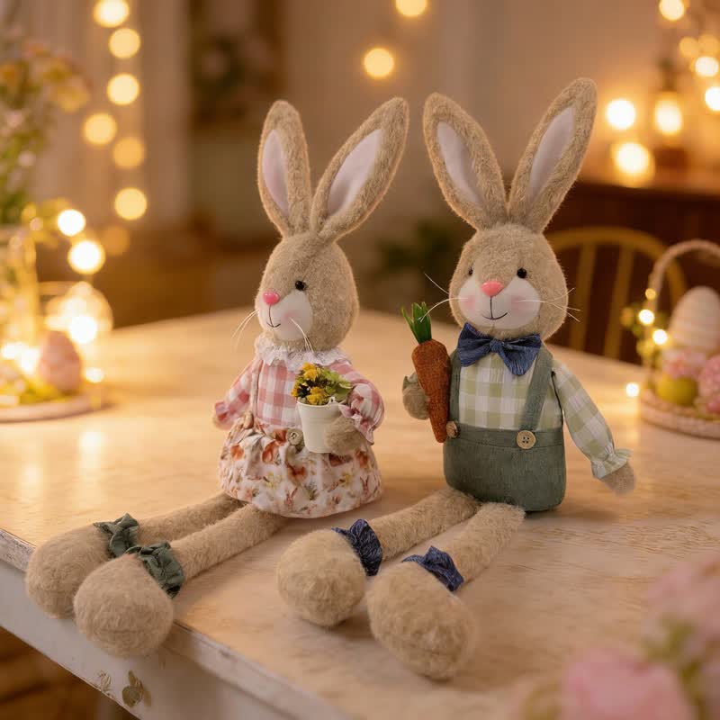 Peluche a forma di coniglietto seduto in stile country - image 5