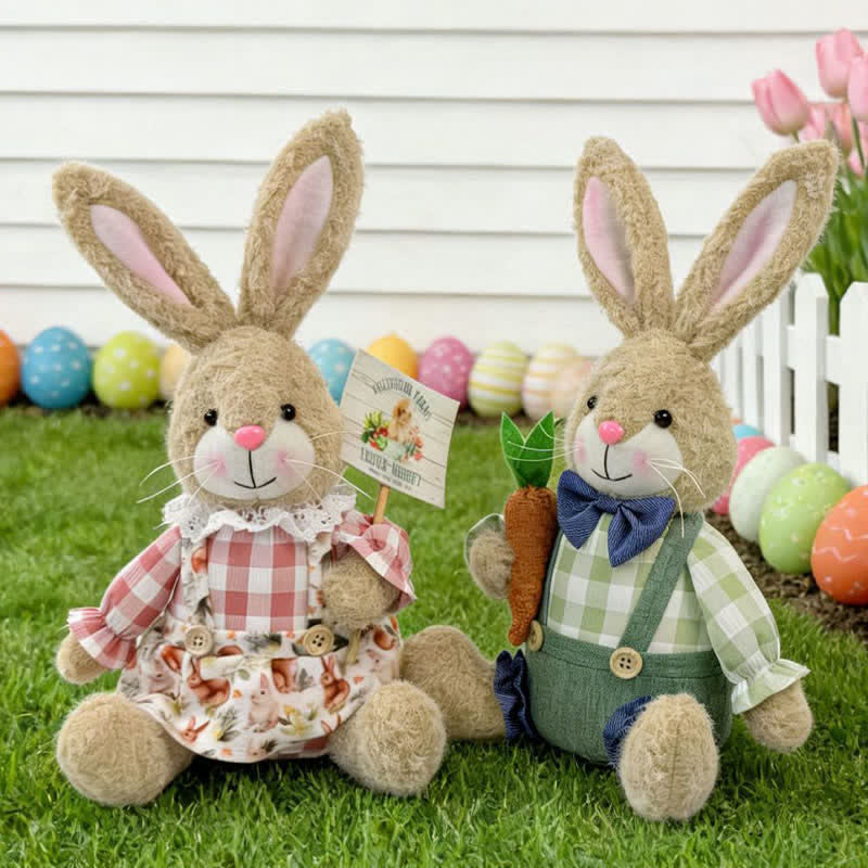Decorazione di peluche a forma di coniglietto pasquale seduto - image 0