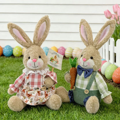 Decorazione di peluche a forma di coniglietto pasquale seduto - image 0