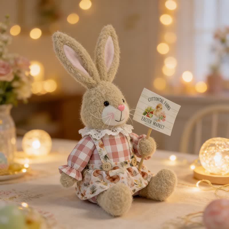 Decorazione di peluche a forma di coniglietto pasquale seduto - image 13