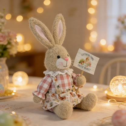 Decorazione di peluche a forma di coniglietto pasquale seduto - image 13