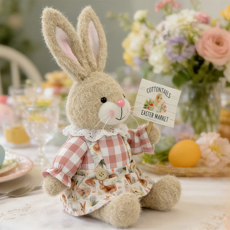 Decorazione di peluche a forma di coniglietto pasquale seduto - image 14