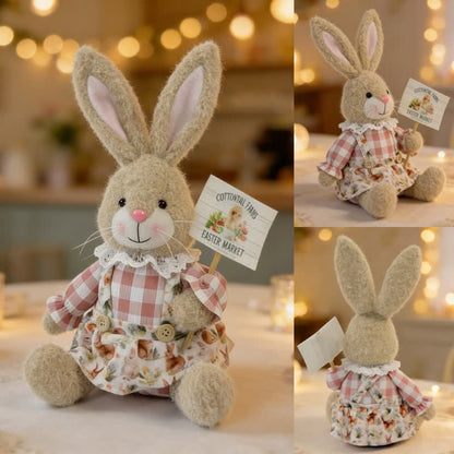 Decorazione di peluche a forma di coniglietto pasquale seduto - image 15