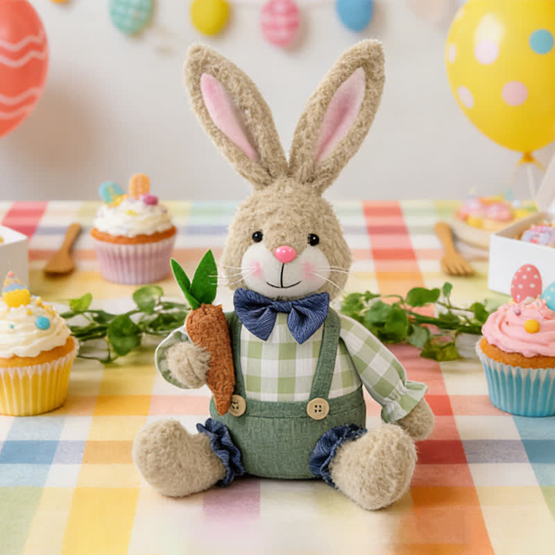 Decorazione di peluche a forma di coniglietto pasquale seduto - Coniglio maschio - 32cm - image 6