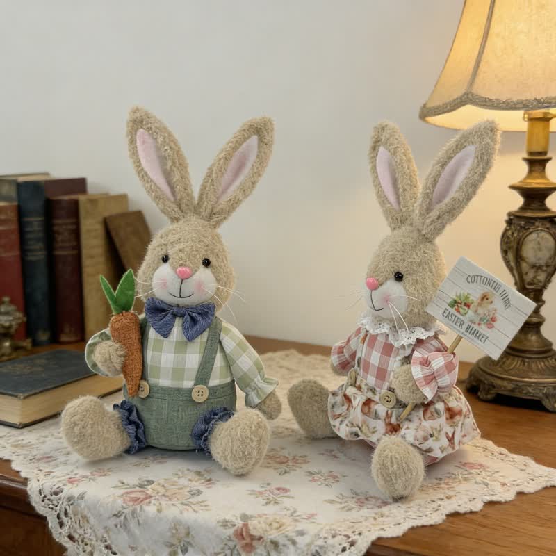 Decorazione di peluche a forma di coniglietto pasquale seduto - image 2