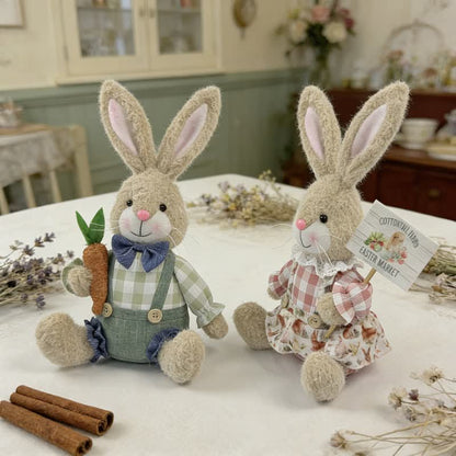 Decorazione di peluche a forma di coniglietto pasquale seduto - image 1