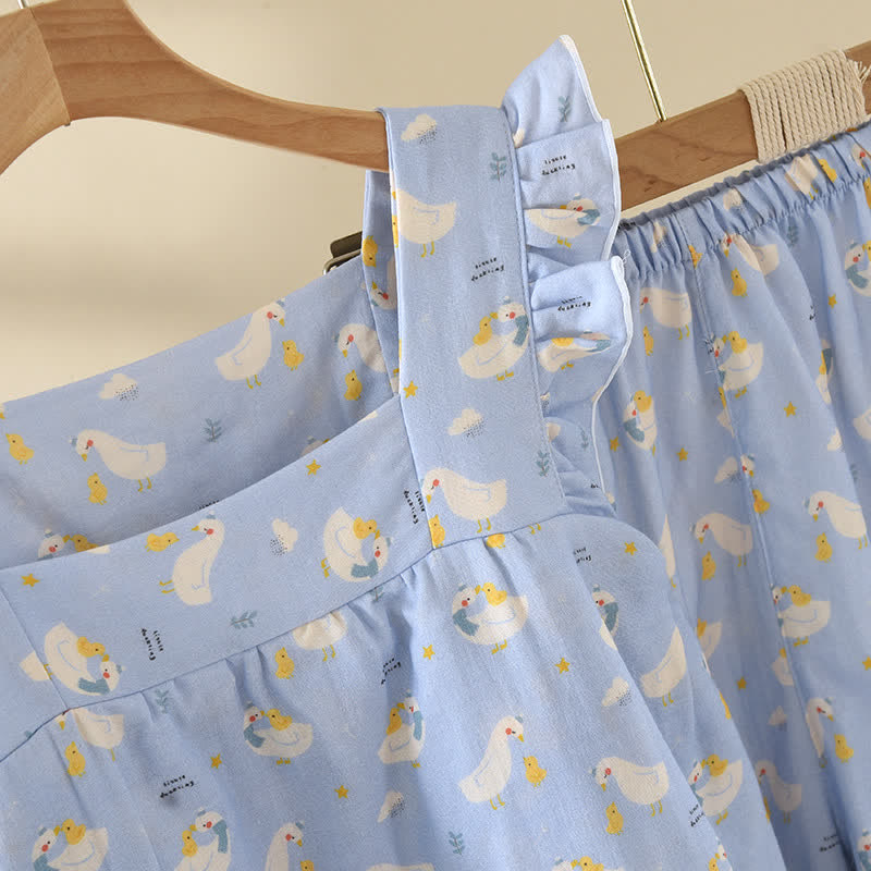 Pigiama senza maniche in garza di cotone Blue Goose - image 4