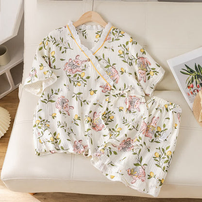 Pigiama in garza di cotone Lemon & Bunny - image 1