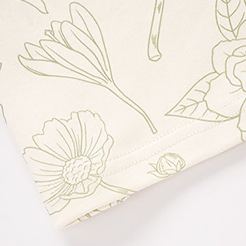 Homewear a maniche lunghe in due pezzi in cotone floreale - image 4