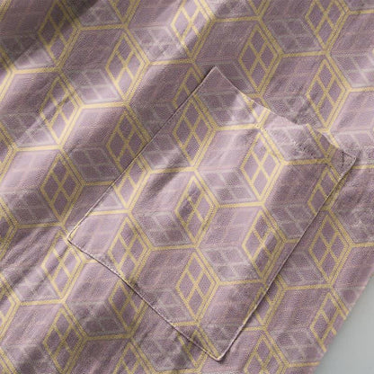 Vestaglia in cotone a doppia garza con motivo esagonale geometrico - image 6