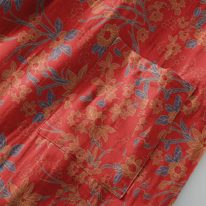Accappatoio vintage in cotone jacquard con motivo floreale rustico - image 5