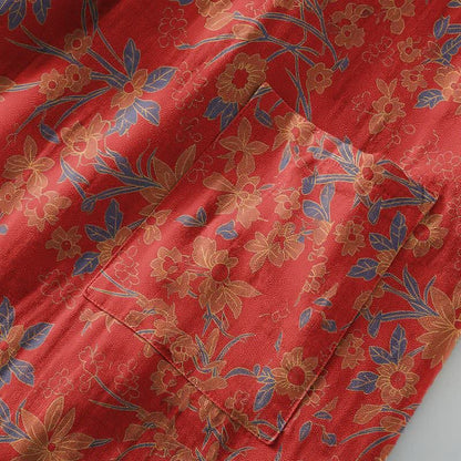 Accappatoio vintage in cotone jacquard con motivo floreale rustico - image 5