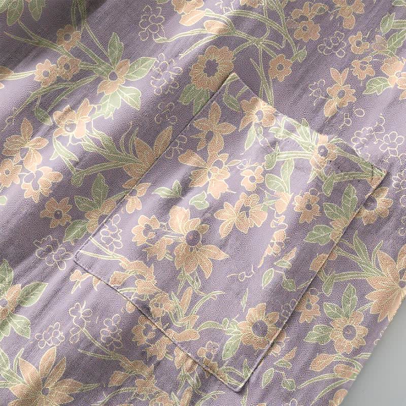 Accappatoio vintage in cotone jacquard con motivo floreale rustico - image 20