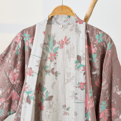 Kimono vintage in garza di cotone floreale - image 2