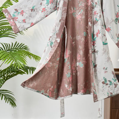 Kimono vintage in garza di cotone floreale - image 10