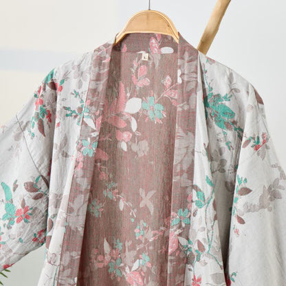 Kimono vintage in garza di cotone floreale - image 9