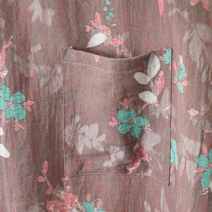 Kimono vintage in garza di cotone floreale - image 5