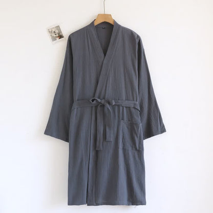 Accappatoio minimalista in cotone per lui e per lei - Uomo: Grigio scuro - L - image 13