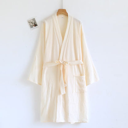 Accappatoio minimalista in cotone per lui e per lei - Donna: Beige - L - image 11