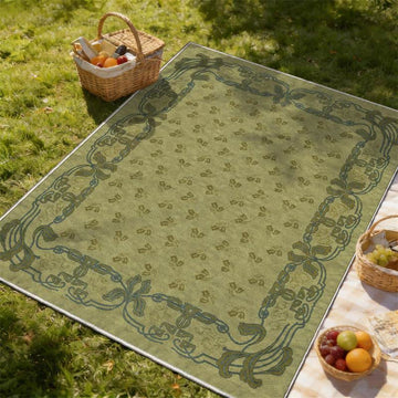 Tappeto pieghevole antiscivolo con motivo floreale romantico - 95" x 119" - image 0