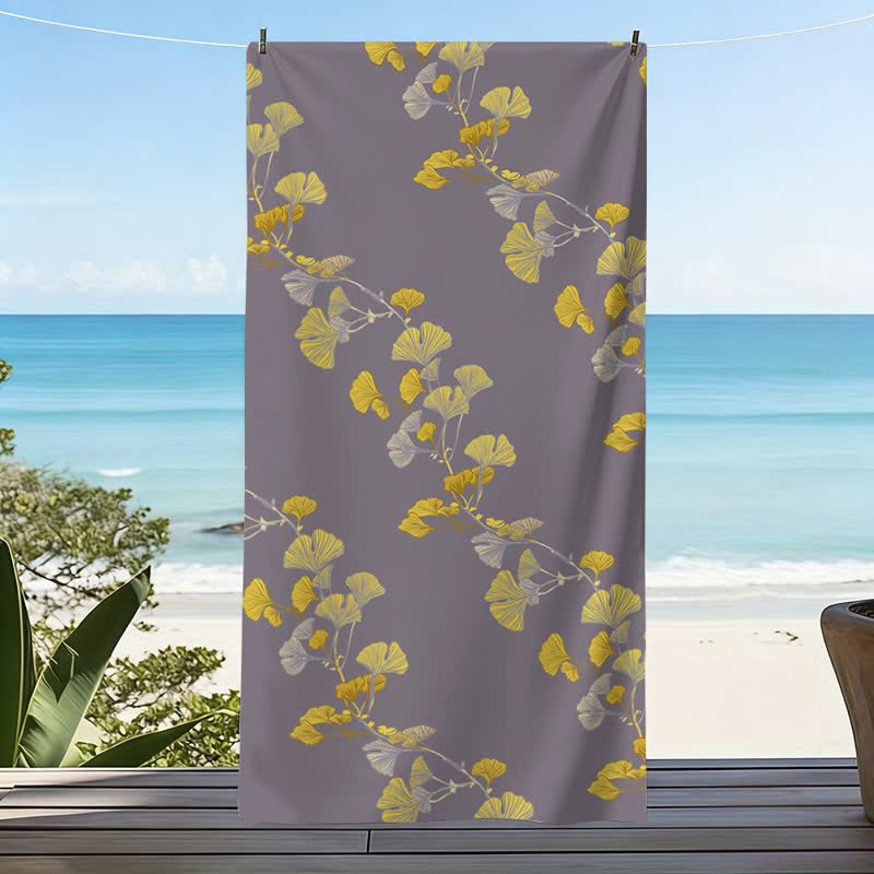 Telo mare con foglie di Ginkgo naturale - image 10
