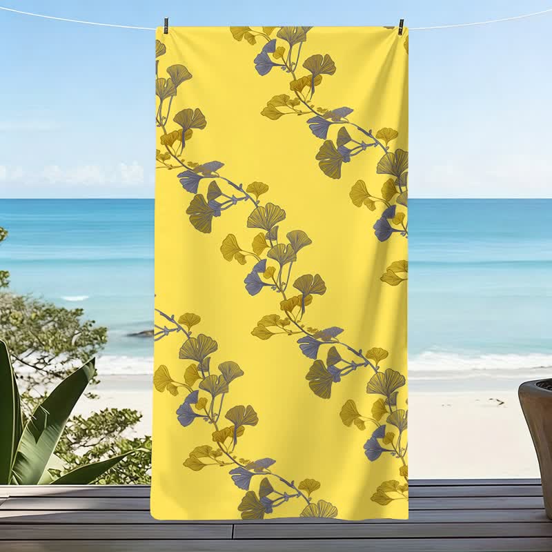 Telo mare con foglie di Ginkgo naturale - image 13