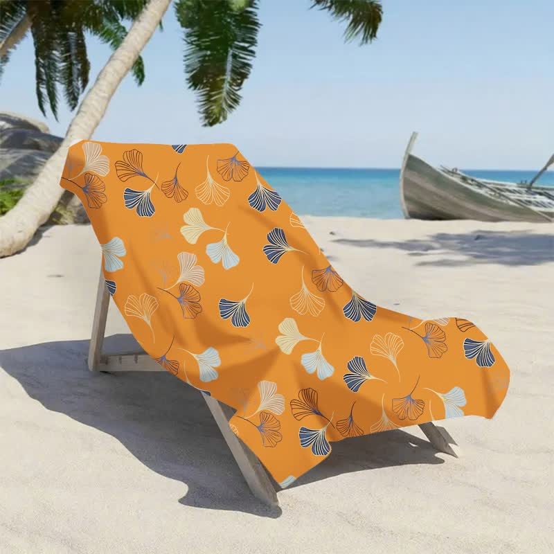 Elegante telo mare con foglie di ginkgo - image 6
