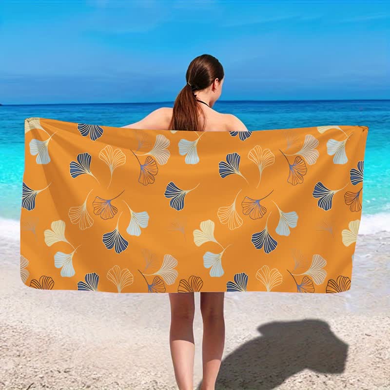 Elegante telo mare con foglie di ginkgo - image 7