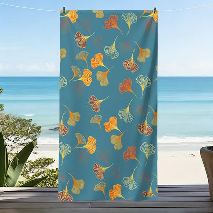 Elegante telo mare con foglie di ginkgo - image 3