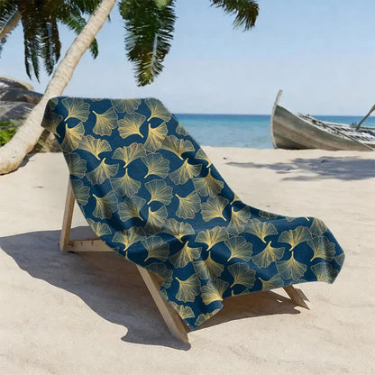 Telo mare con disegno artistico a linee di Ginkgo - image 1