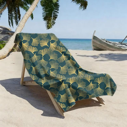 Telo mare con disegno artistico a linee di Ginkgo - image 13