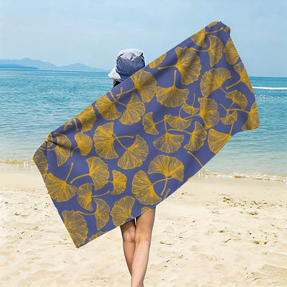Telo mare rustico con Ginkgo Biloba - Viola - 150cm x 70cm - image 8