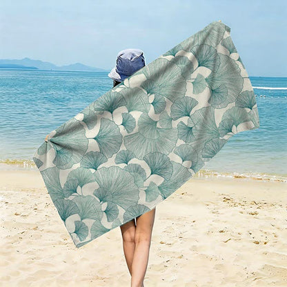Telo mare Refresh Style al Ginkgo Biloba - Verde - 150cm x 70cm - image 0