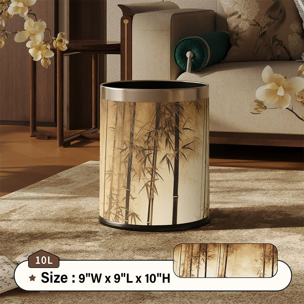 Cestino decorativo con ombra di bambù orientale - Cachi - Standard - 22.5 x 22.5 x 26cm - image 5