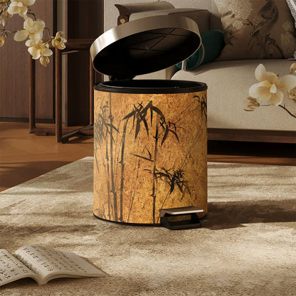 Cestino per rifiuti in pelle con stampa di bambù in stile Zen orientale. - image 12