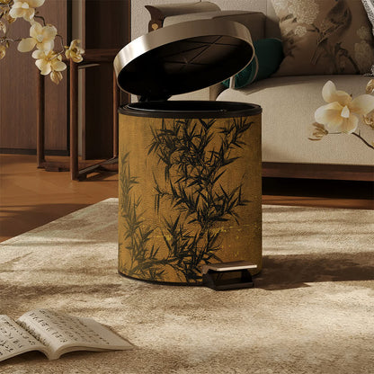 Cestino per rifiuti in pelle con stampa di bambù in stile Zen orientale. - image 4