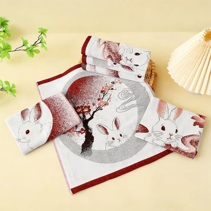 Set di 3 strofinacci da cucina in garza di cotone Eastern Bunny - image 1