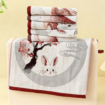 Set di 3 strofinacci da cucina in garza di cotone Eastern Bunny - image 3