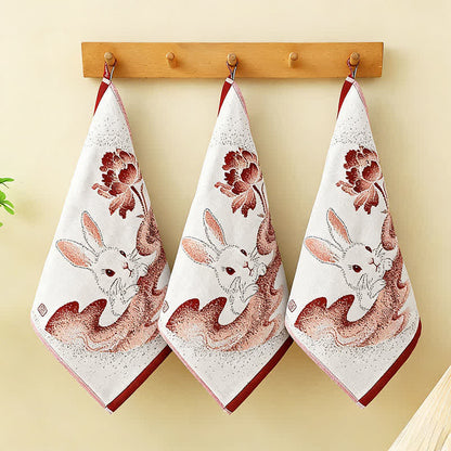 Set di 3 strofinacci da cucina in garza di cotone Eastern Bunny - image 5