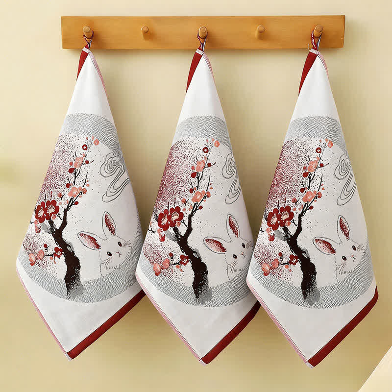 Set di 3 strofinacci da cucina in garza di cotone Eastern Bunny - image 6