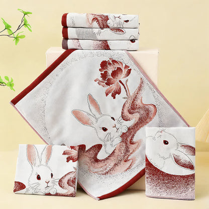 Set di 3 strofinacci da cucina in garza di cotone Eastern Bunny - image 2