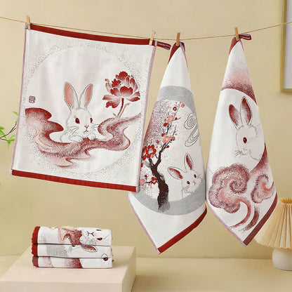 Set di 3 strofinacci da cucina in garza di cotone Eastern Bunny - image 0